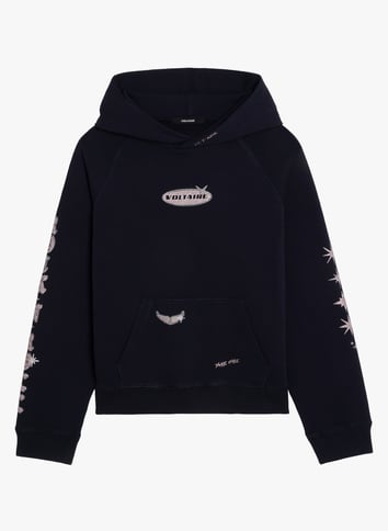 Sweat à capuche en coton ZADIG&VOLTAIRE Bleu